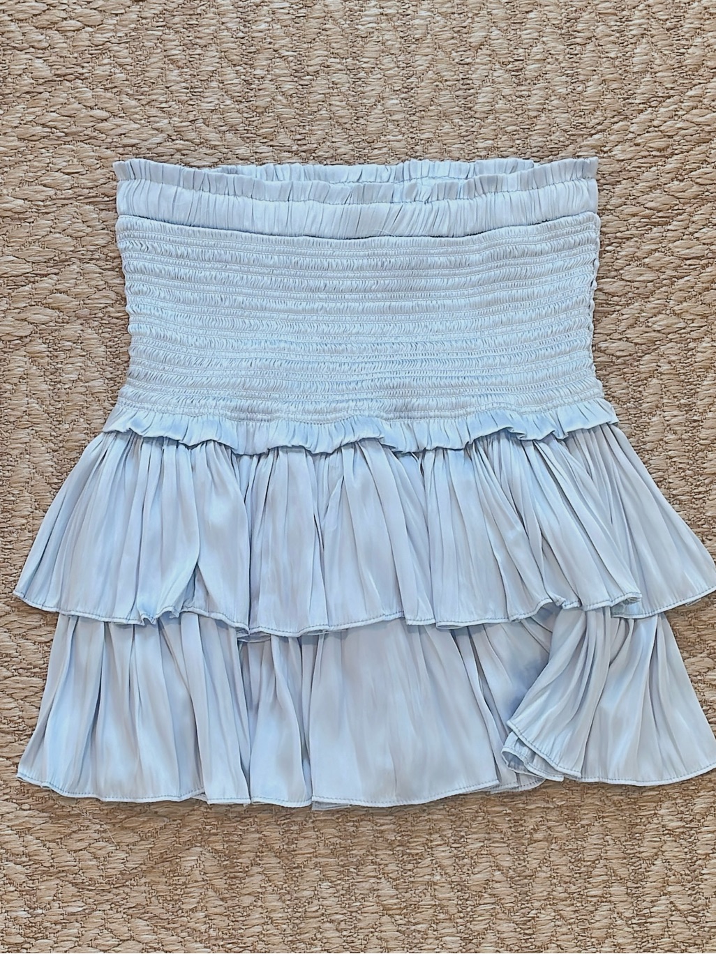 Mixology We’re All Pretty Girls Skirt In Size Small Satin Ruffle Smocked Mini — image 5 of 5